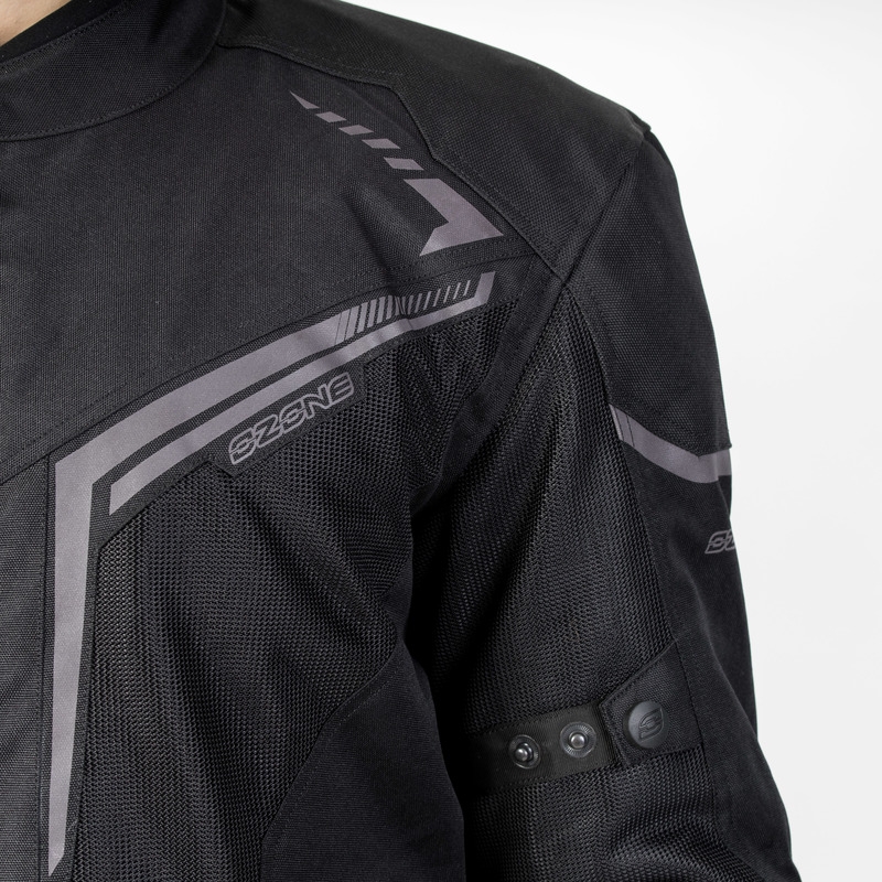 Ozone Flow Schwarze Motorradjacke Ausverkauf