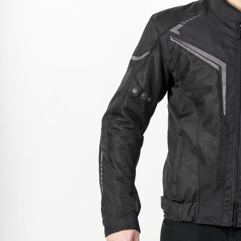 Ozone Flow Schwarze Motorradjacke Ausverkauf