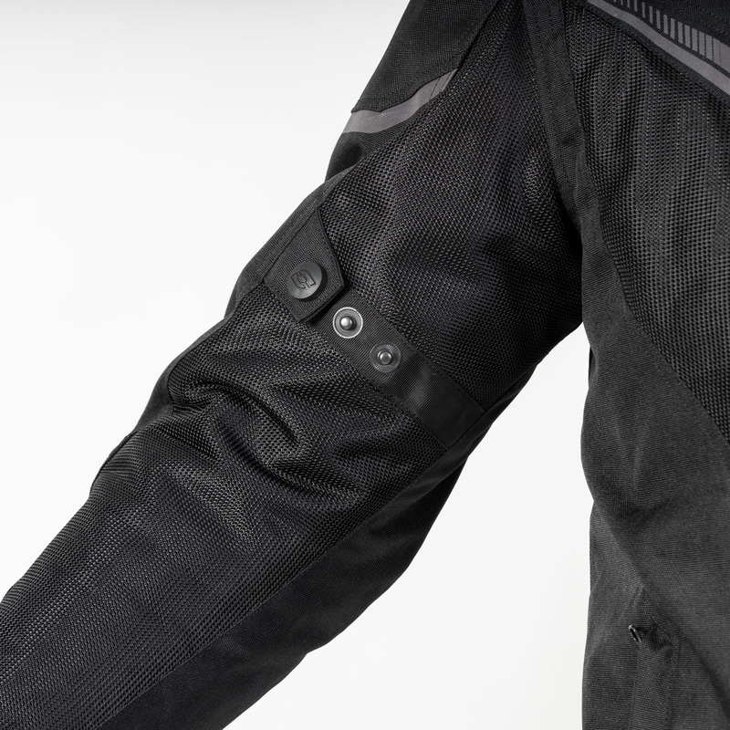 Ozone Flow Schwarze Motorradjacke Ausverkauf