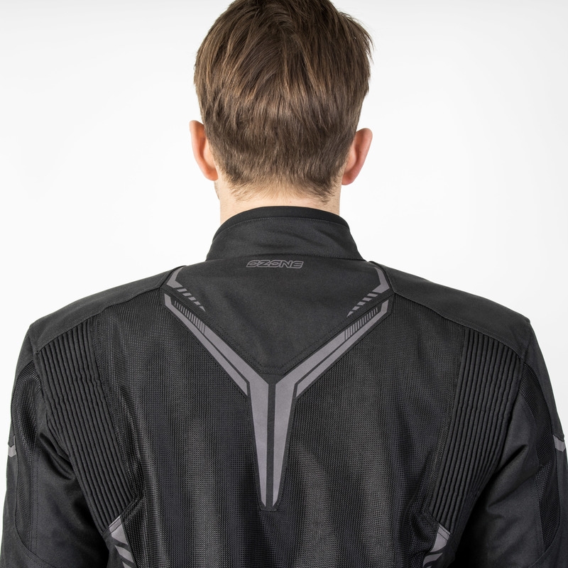 Ozone Flow Schwarze Motorradjacke Ausverkauf