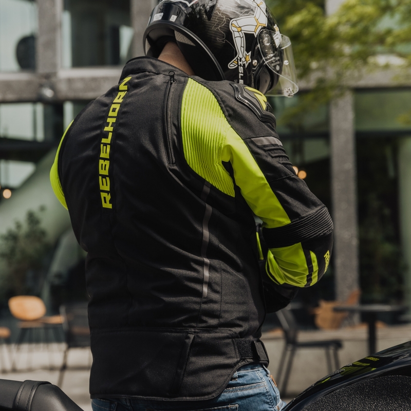 Rebelhorn Vandal schwarz-fluorgelbe Motorradjacke Ausverkauf