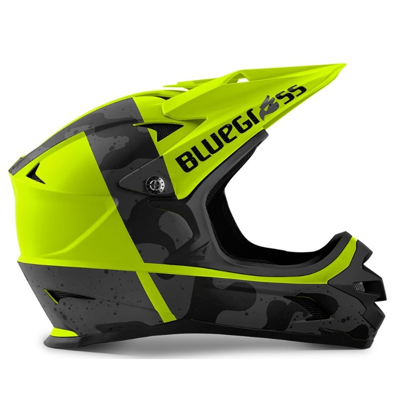 Fahrradhelm BLUEGRASS Intox camo fluo gelb-schwarz Ausverkauf