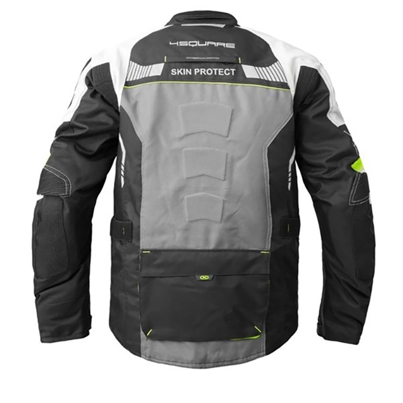 Motorradjacke 4SQUARE Shield schwarz-weiß-fluorgelb Ausverkauf