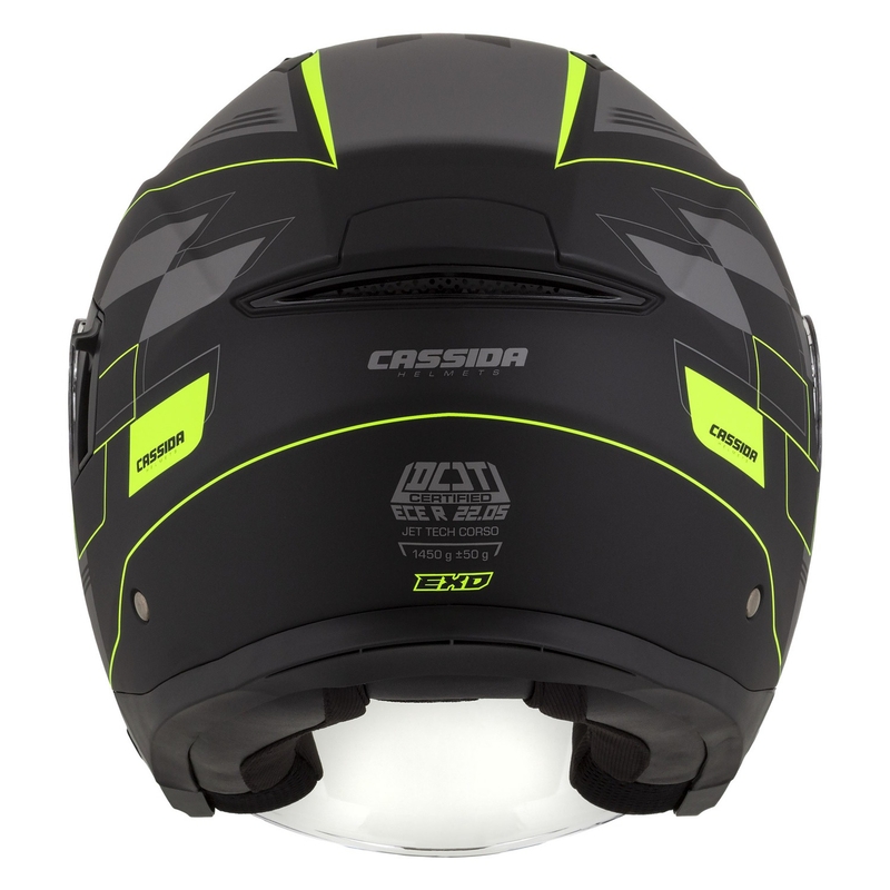 Cassida Jet Tech Roxor offener Motorradhelm schwarz-grau-fluo gelb matt Ausverkauf