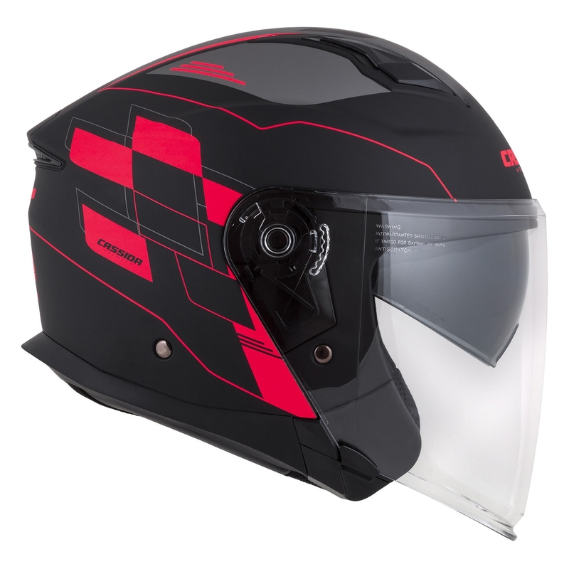 Cassida Jet Tech Roxor offener Motorradhelm schwarz-grau-fluorrot matt