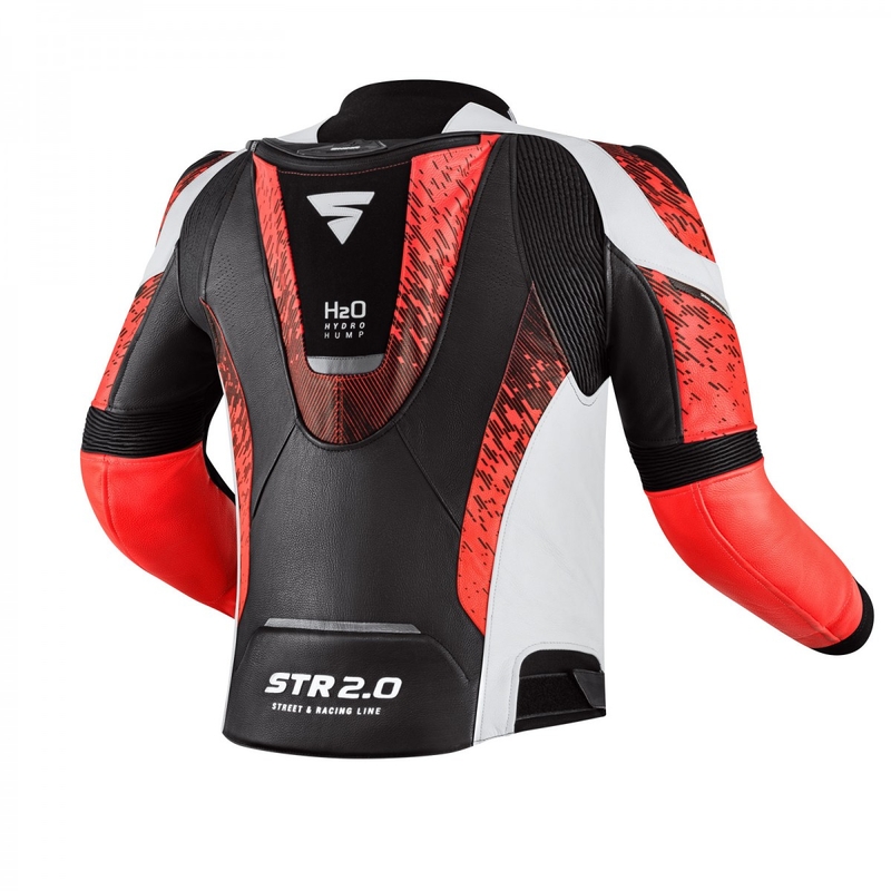 Shima STR 2.0 schwarz-weiß-fluorrote Motorradjacke