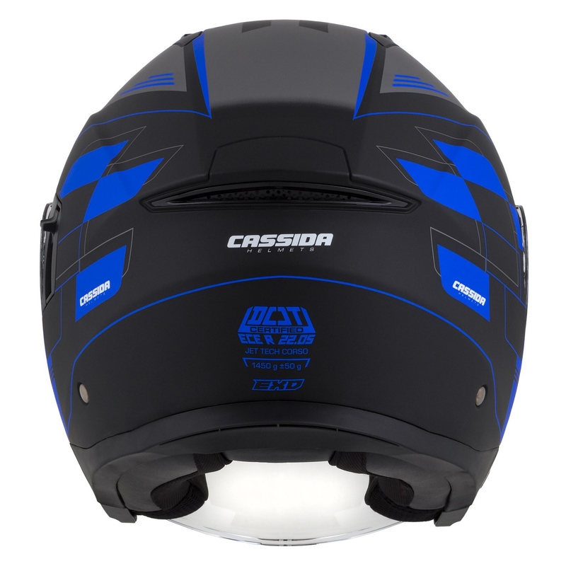 Cassida Jet Tech Roxor Schwarz-Grau-Blau Matte Open Motorradhelm