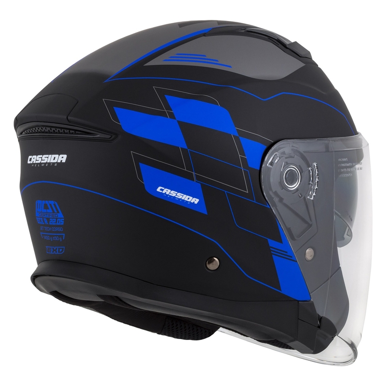 Cassida Jet Tech Roxor Schwarz-Grau-Blau Matte Open Motorradhelm