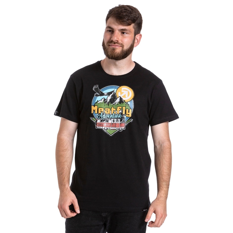 T-shirt Meatfly Mounty schwarz Ausverkauf