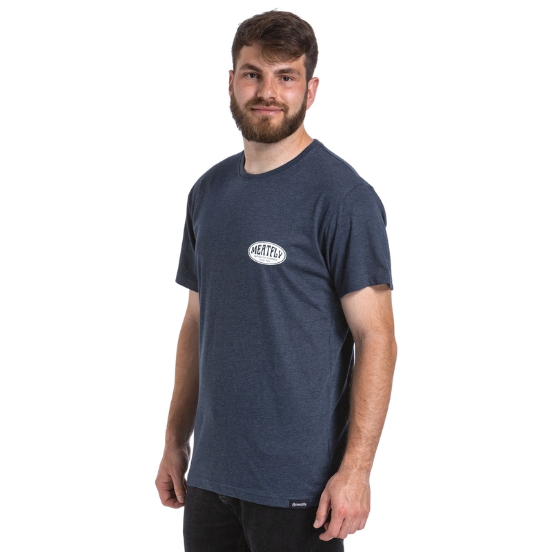 T-shirt Meatfly Ride Till Death dunkelblau Ausverkauf