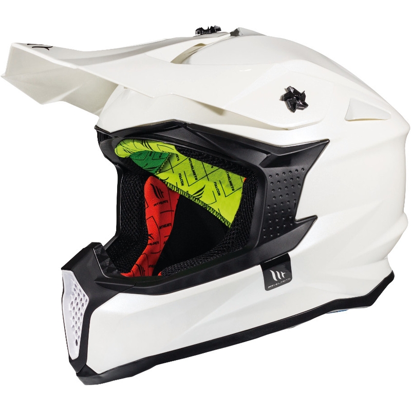 MT Falcon Solid Motocross-Helm Weiß