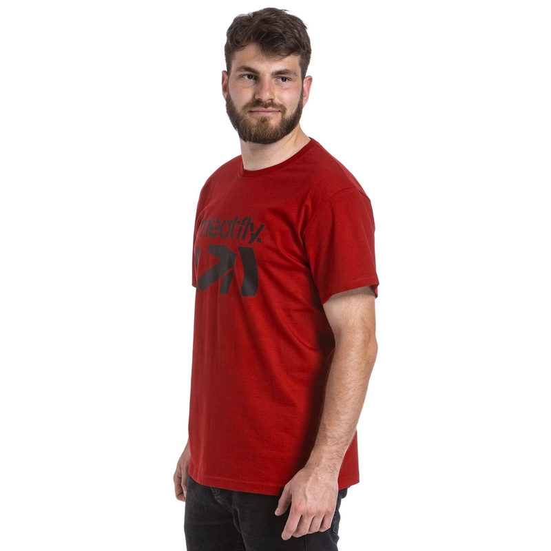 T-shirt Meatfly Podium dunkelrot Ausverkauf