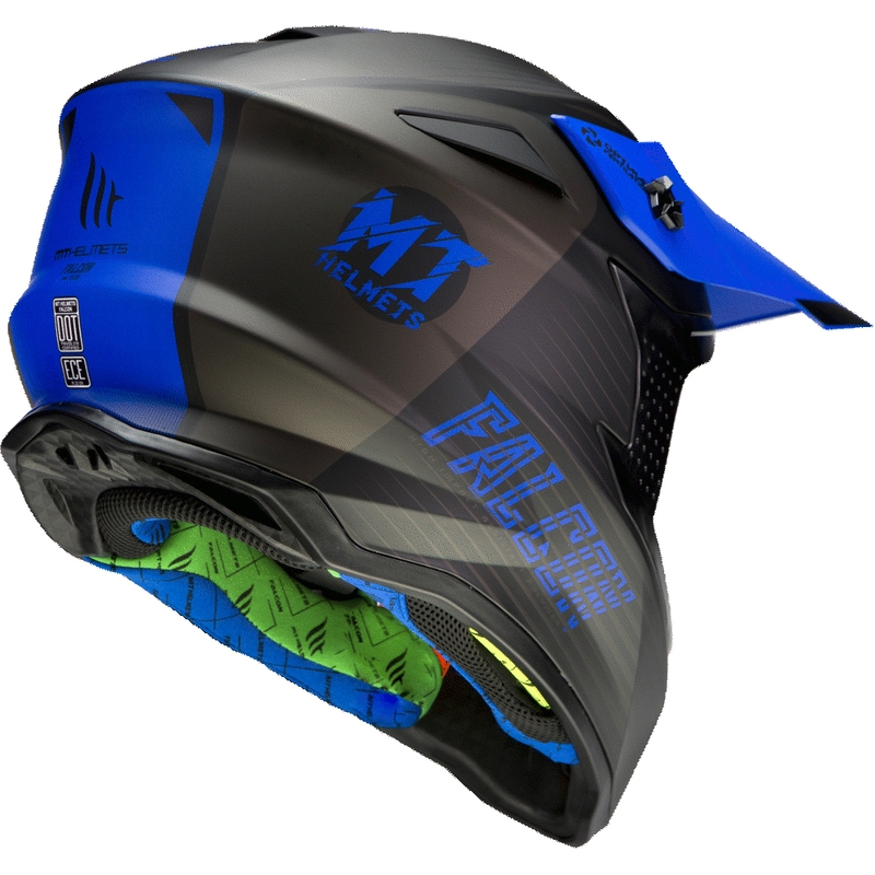 MT Falcon System Motocross Helm schwarz-blau