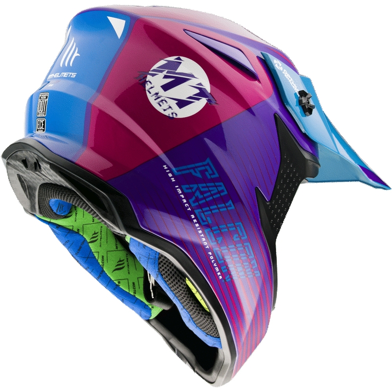 MT Falcon System Motocross-Helm rosa-blau-lila