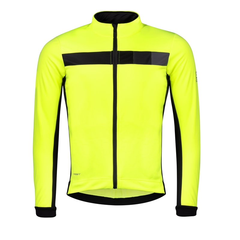 FORCE Frost fluoschwarze Fahrradjacke Ausverkauf