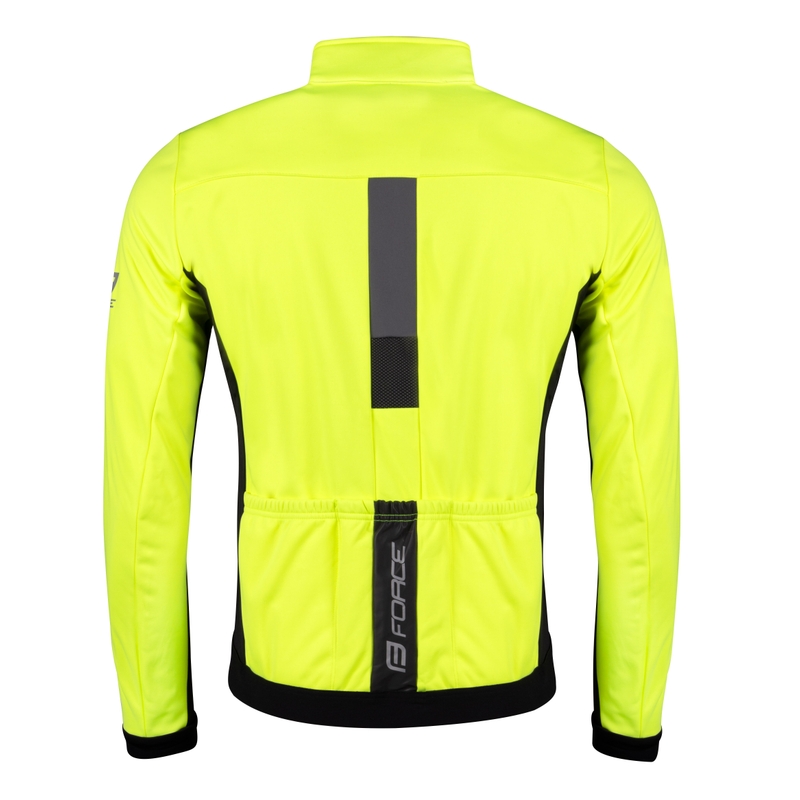 FORCE Frost fluoschwarze Fahrradjacke Ausverkauf
