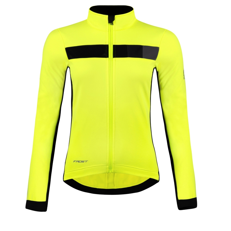 Damen Fahrradjacke FORCE Frost fluoschwarz Ausverkauf