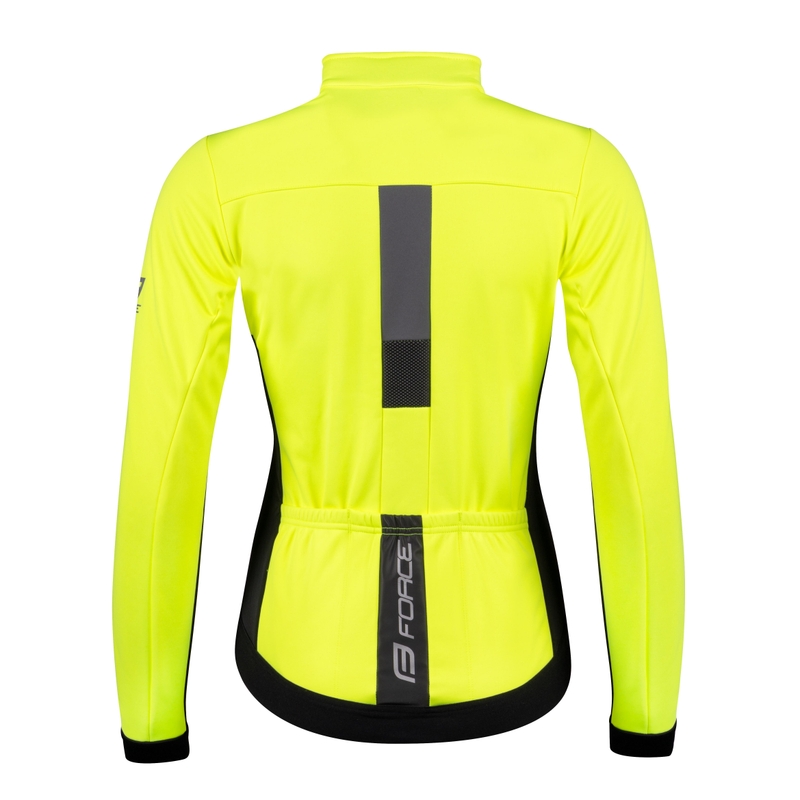 Damen Fahrradjacke FORCE Frost fluoschwarz Ausverkauf