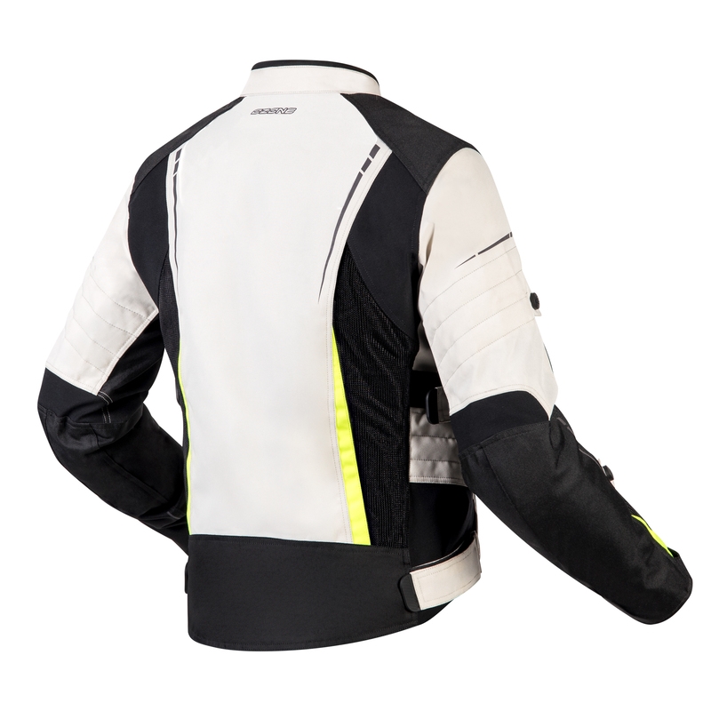 Women's Ozone Flow Schwarz-Grau-Fluo Gelb Motorradjacke Ausverkauf