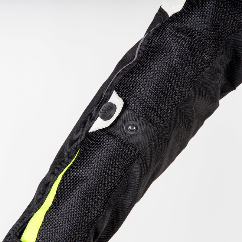 Women's Ozone Flow Schwarz-Grau-Fluo Gelb Motorradjacke Ausverkauf