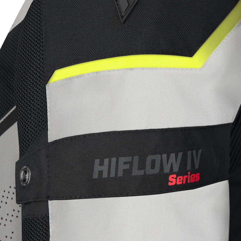 Rebelhorn Hiflow IV schwarz-silber-fluorgelbe Motorradjacke Ausverkauf