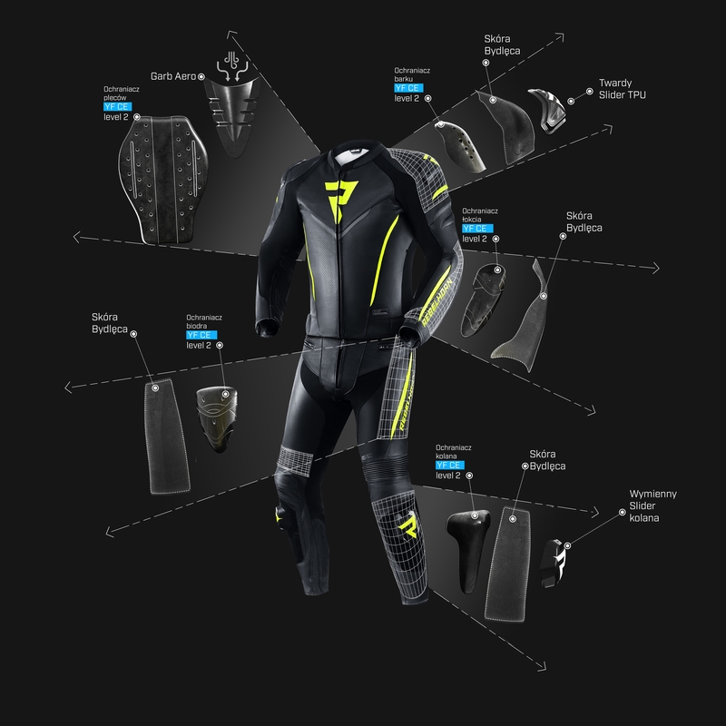 Rebelhorn Fighter Motorradhose schwarz-fluo gelb Ausverkauf
