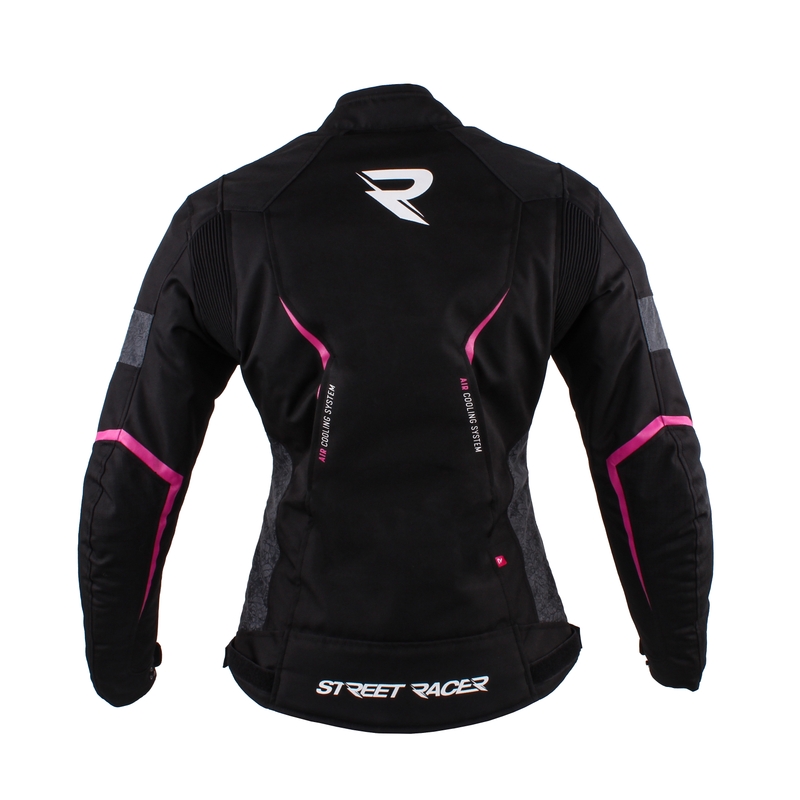 Damen Motorradjacke Street Racer Rose Schwarz-Grau-Pink Ausverkauf