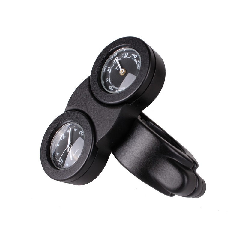 Uhr mit Thermometer am Lenker R-TOOL schwarz