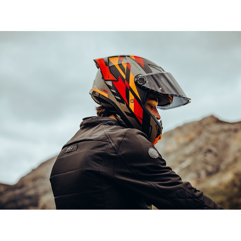 MT FF118SV Thunder 4 SV ERGO B15 grau-orange-roter Integral-Motorradhelm