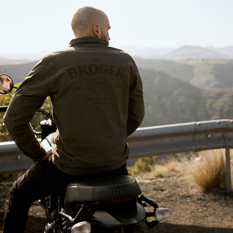 BROGER Montana Motorradjacke olivgrün Ausverkauf