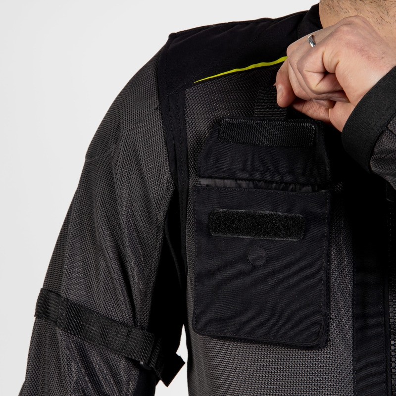Motorradjacke Rebelhorn Brutale schwarz-fluo gelb