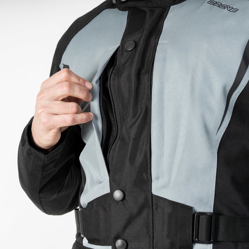 Ozone Traker schwarz und grau Motorrad Jacke Ausverkauf