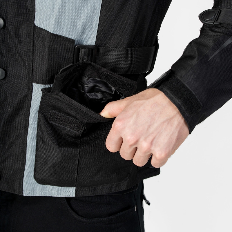 Ozone Traker schwarz und grau Motorrad Jacke Ausverkauf