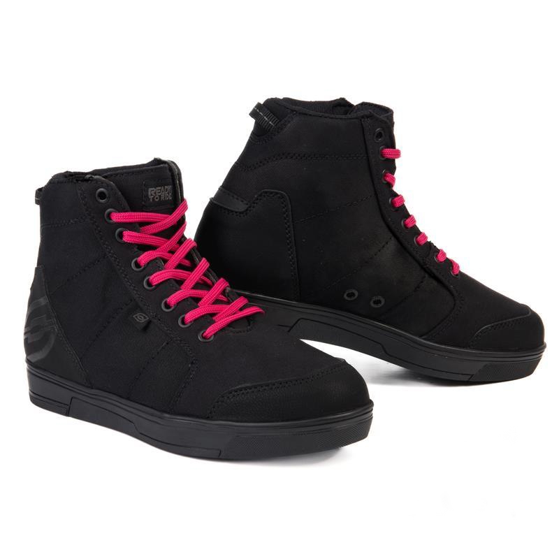 Ozone Town Motorradstiefel in Schwarz und Rosa Ausverkauf