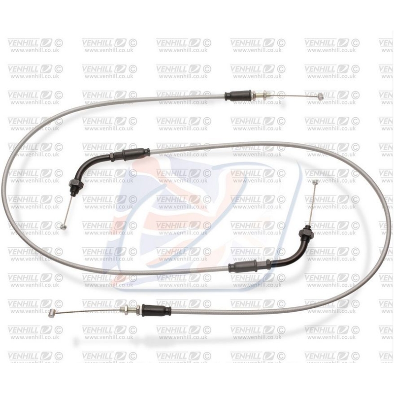 Throttle cables (pair) Venhill featherlight grau