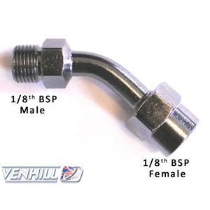 Swivel joint Venhill POWERHOSEPLUS E645 45 deg 1/8TH BSP Chrom