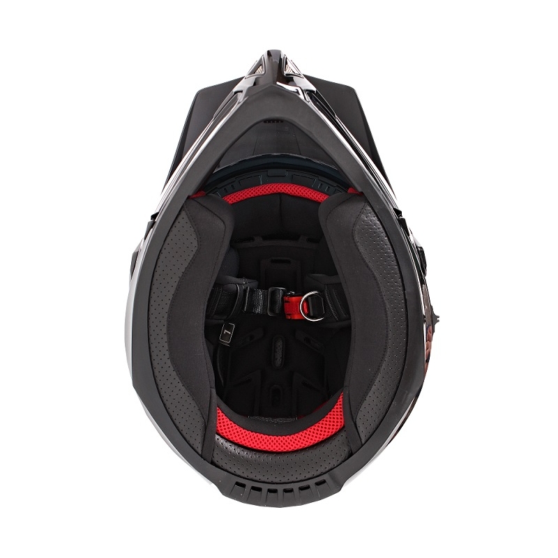 Endurohelm mit Sonnenblende RSA MX-01 schwarz glänzend - Klasse II
