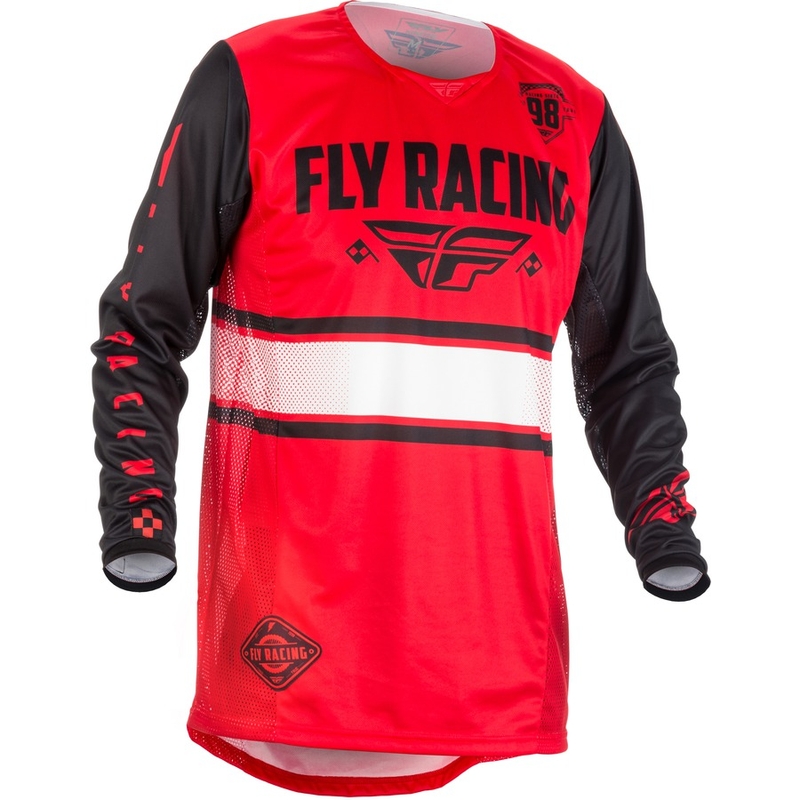 Motocross Trikot FLY Racing Kinetic ERA 2018 - USA rot und schwarz