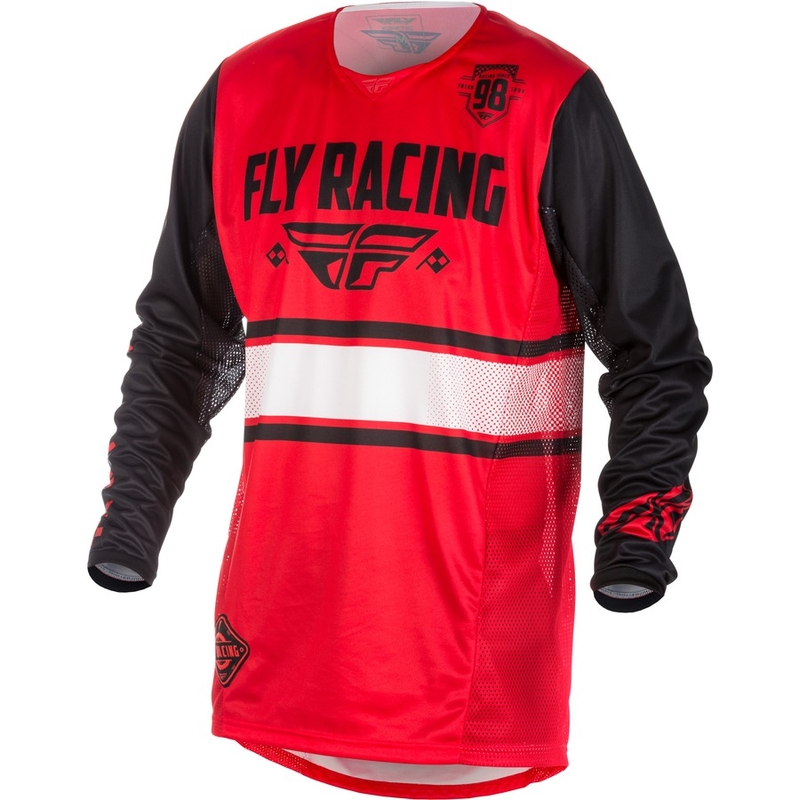 Motocross Trikot FLY Racing Kinetic ERA 2018 - USA rot und schwarz