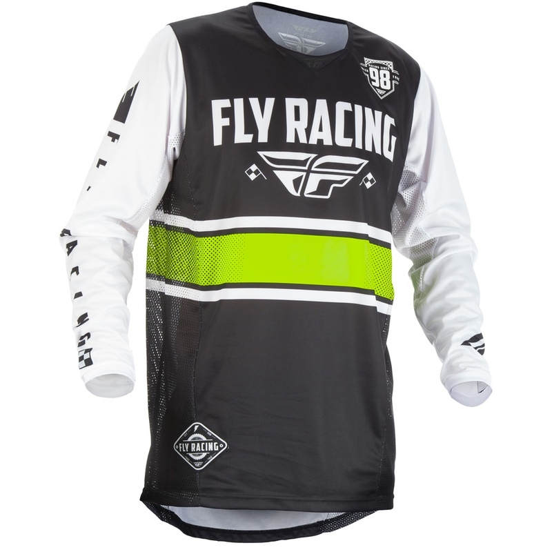 Motocross Trikot FLY Racing Kinetic ERA 2018 - USA weiß-schwarz