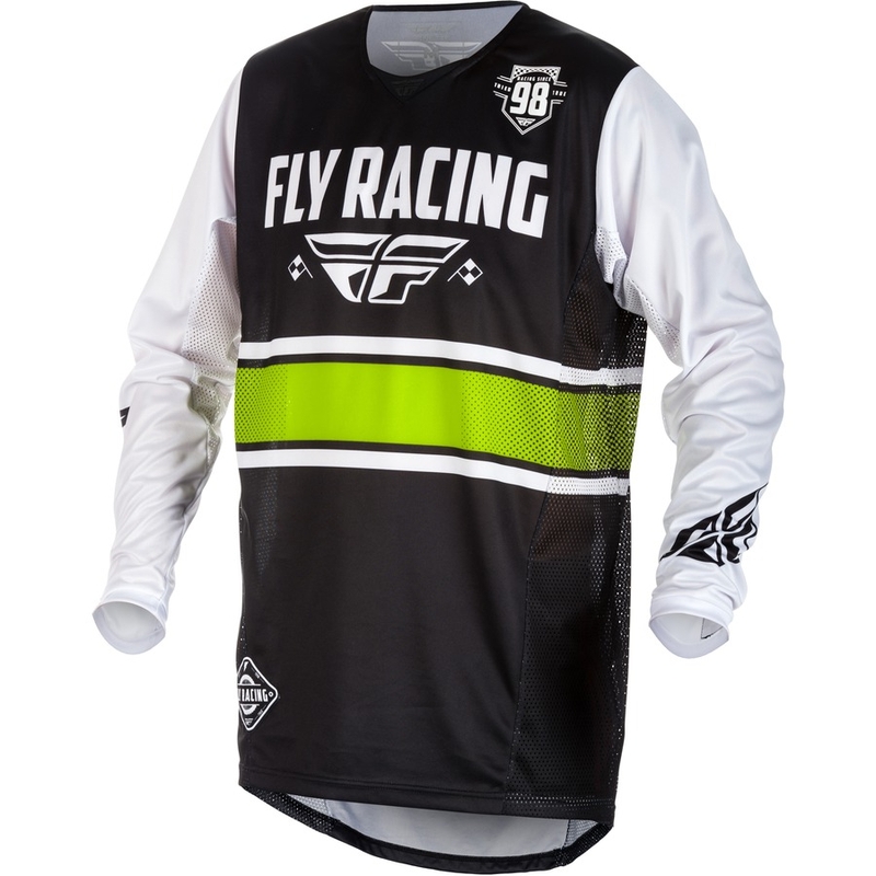 Motocross Trikot FLY Racing Kinetic ERA 2018 - USA weiß-schwarz