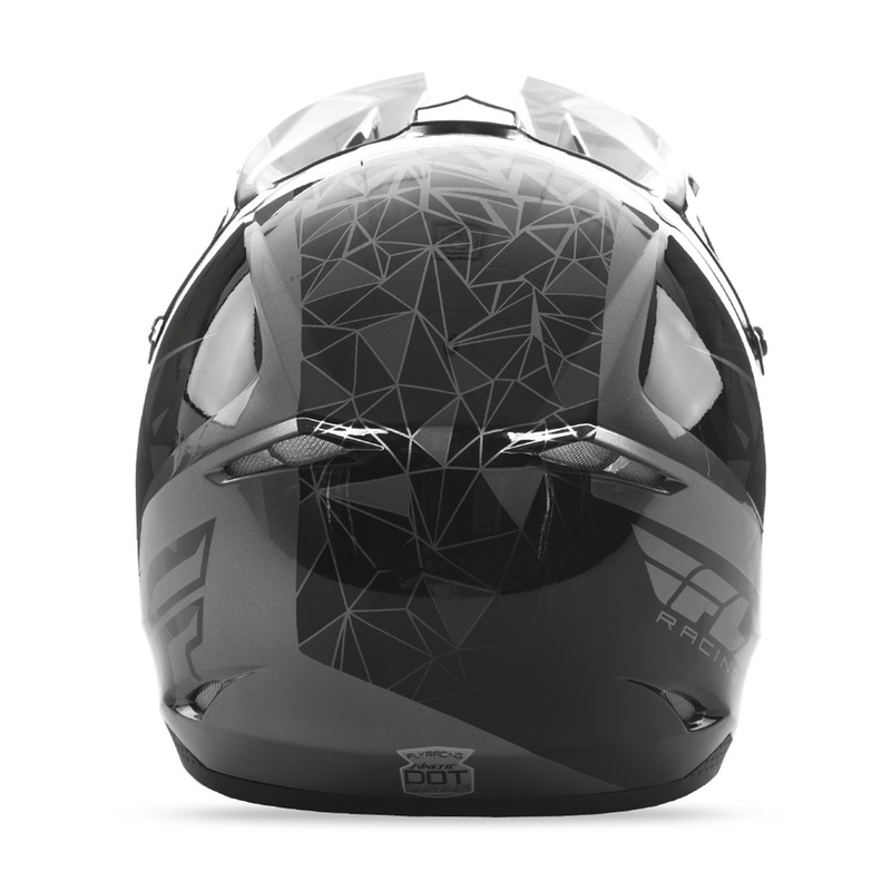 Motocross Helm FLY Racing Kinetic CRUX - USA schwarzer Ausverkauf