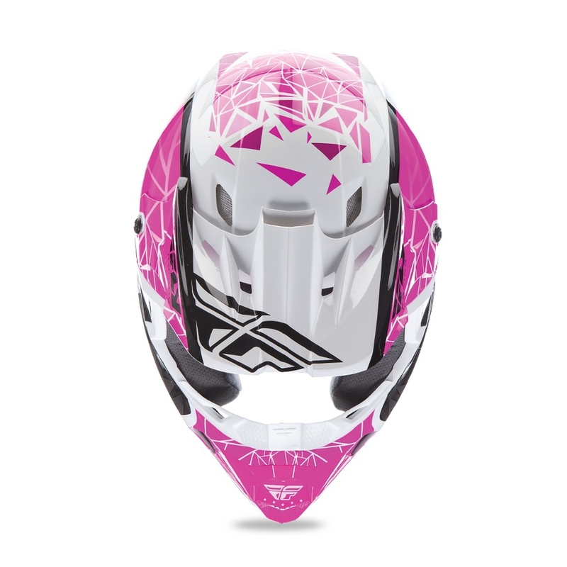 Motocross Helm FLY Racing Kinetic CRUX - USA rosa-schwarz-weiß