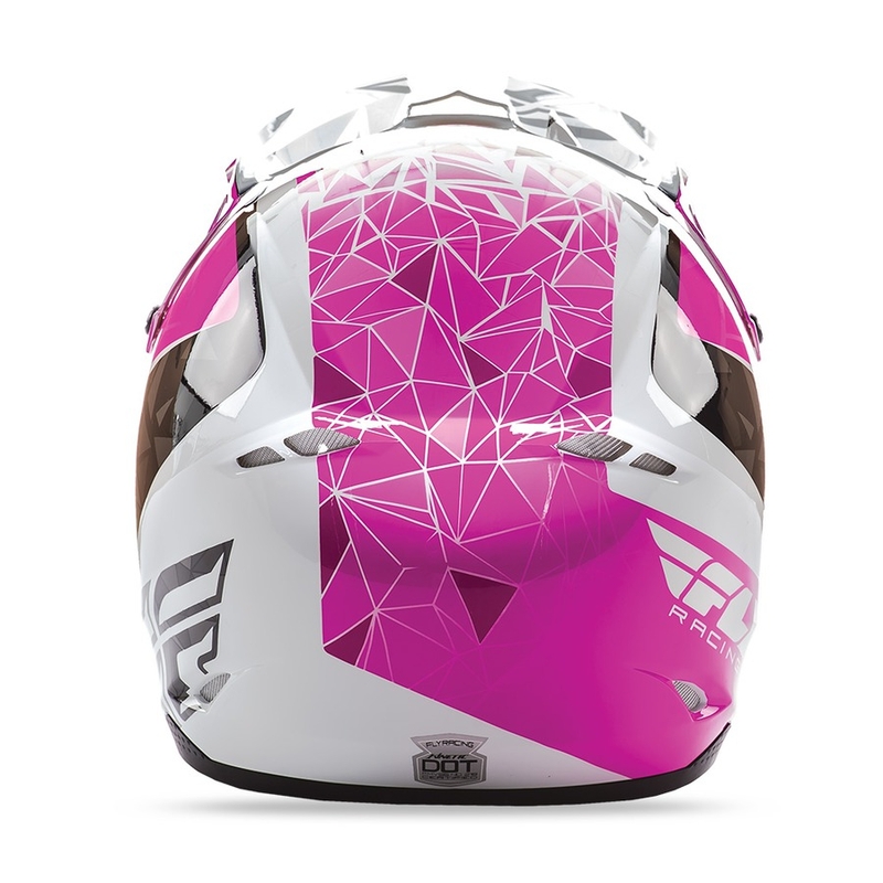 Motocross Helm FLY Racing Kinetic CRUX - USA rosa-schwarz-weiß