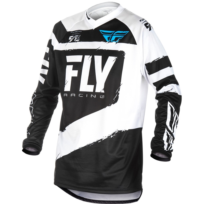 Motocross Trikot FLY Racing F-16 2018 - USA schwarz und weiß