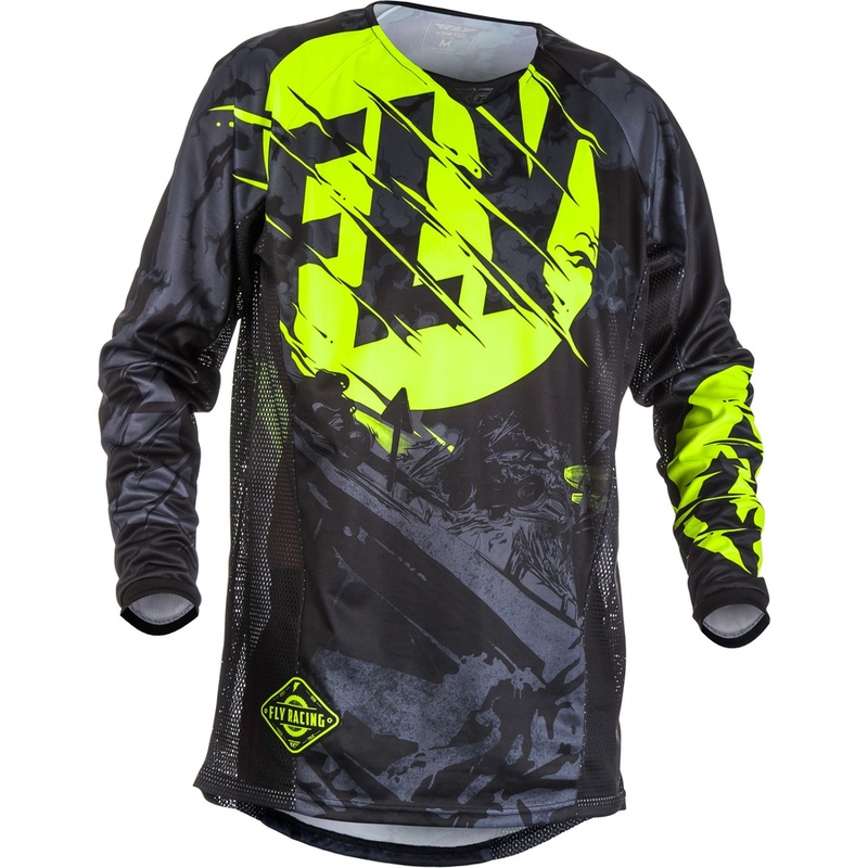 Motocross Trikot FLY Racing Kinetic OUTLAW 2018 - USA schwarz-fluo gelb