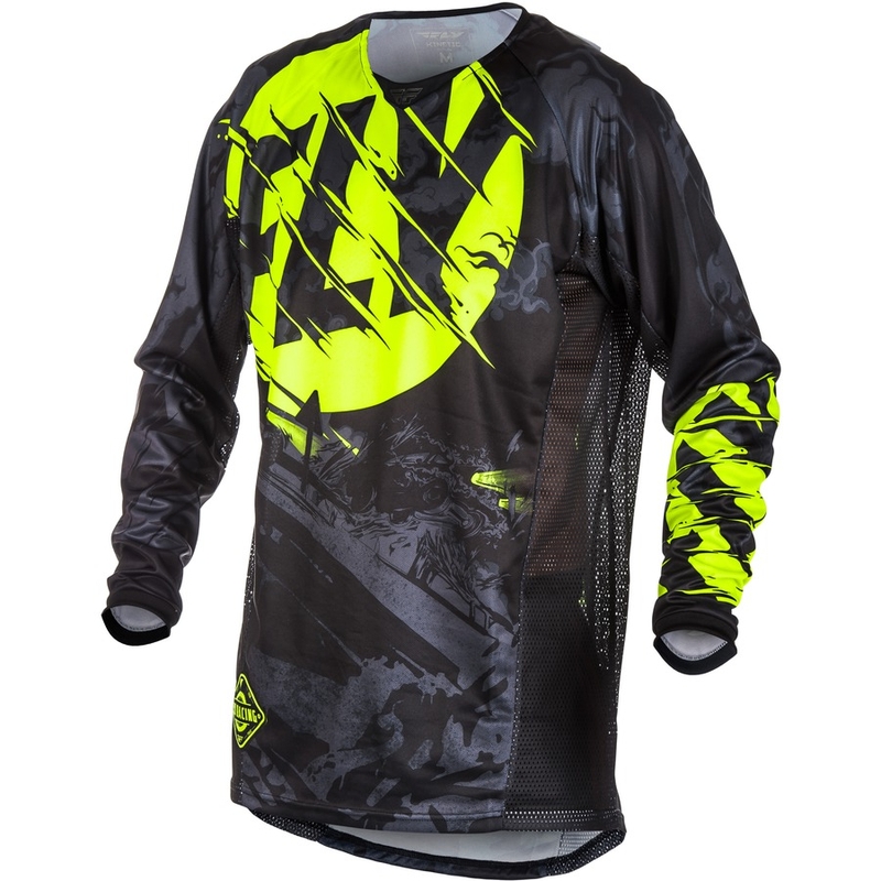 Motocross Trikot FLY Racing Kinetic OUTLAW 2018 - USA schwarz-fluo gelb