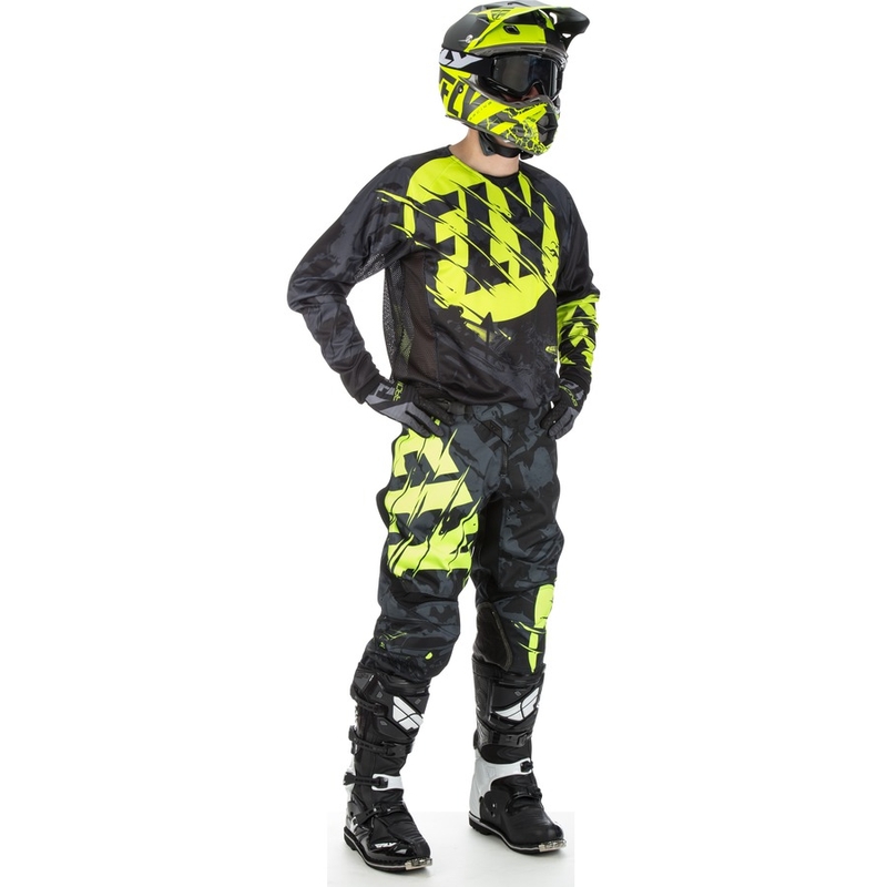 Motocross Trikot FLY Racing Kinetic OUTLAW 2018 - USA schwarz-fluo gelb