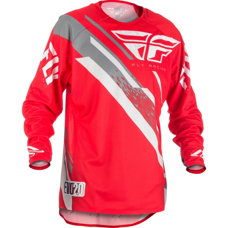 Motocross Trikot FLY Racing EVO 2018 - USA rot-grau-weiß