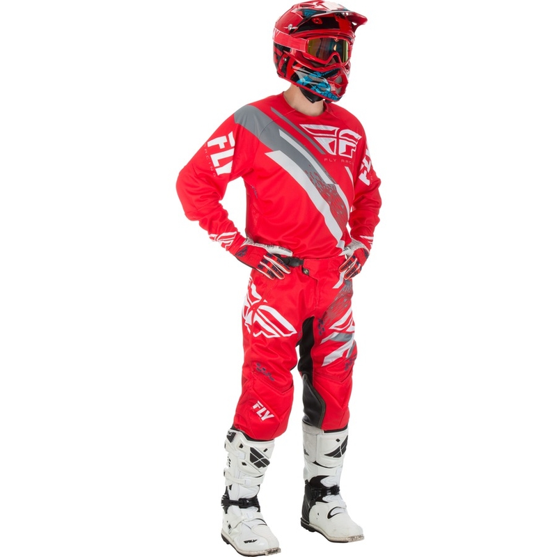 Motocross Trikot FLY Racing EVO 2018 - USA rot-grau-weiß